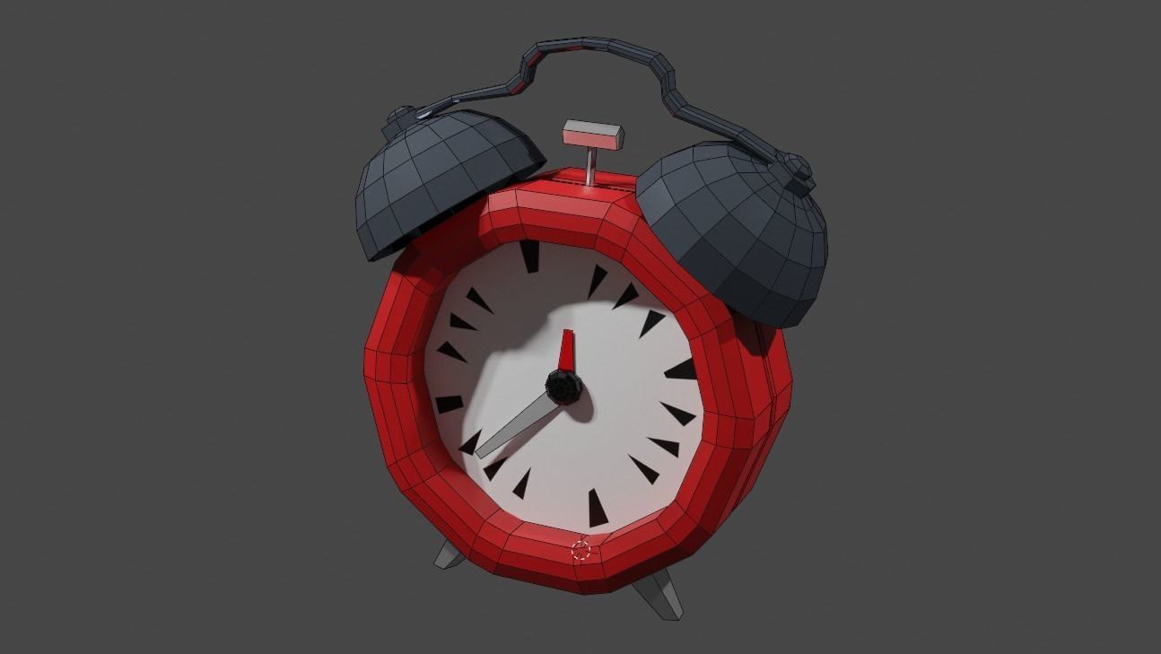 Stylized Alarm Clock Low-poly 3D model_8