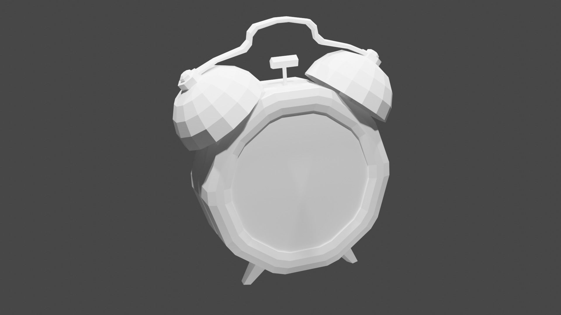 Stylized Alarm Clock Low-poly 3D model_5