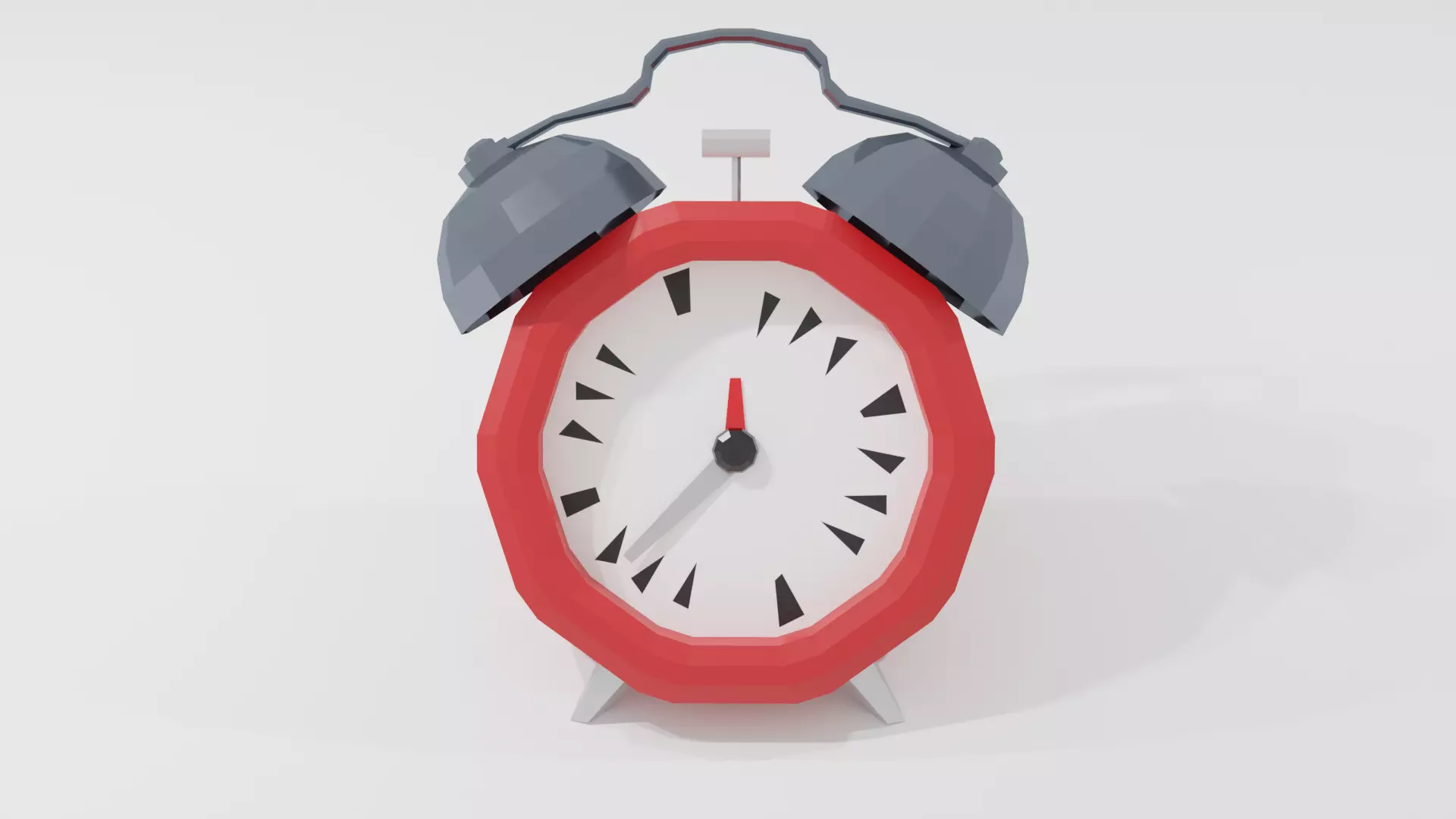 Stylized Alarm Clock Low-poly 3D model_0