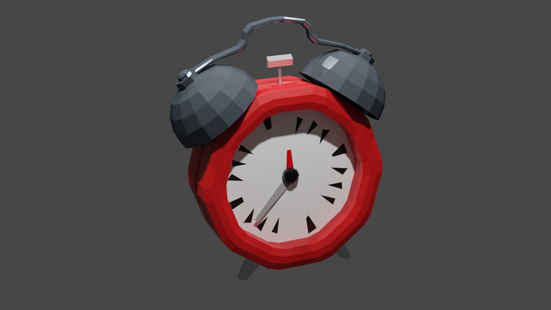Stylized Alarm Clock Low-poly 3D model_3