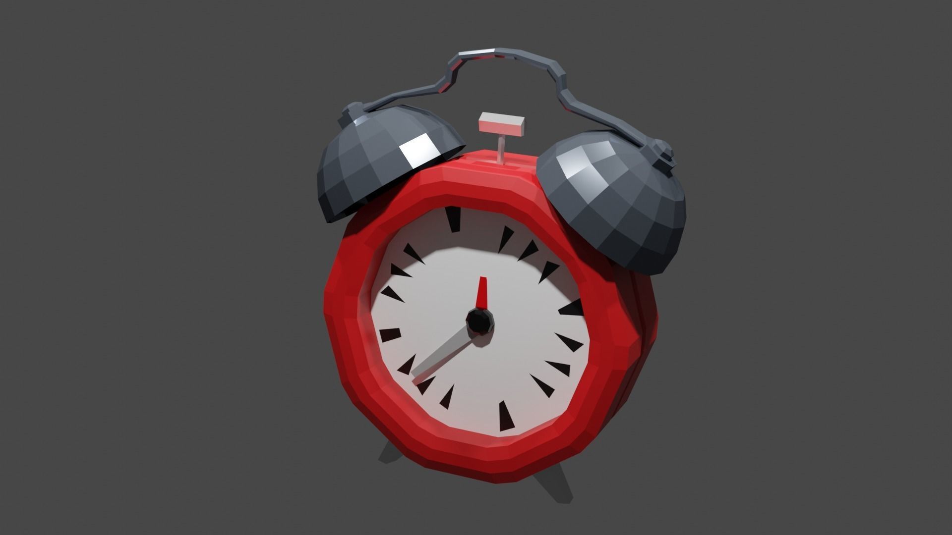 Stylized Alarm Clock Low-poly 3D model_1