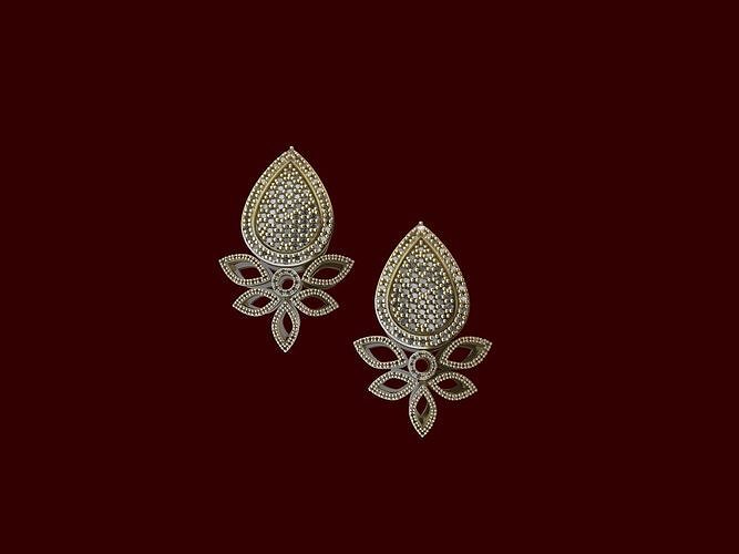 pear marquise diamond pendant earrings set 3D print model