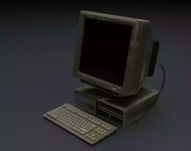 computer old with keyboard