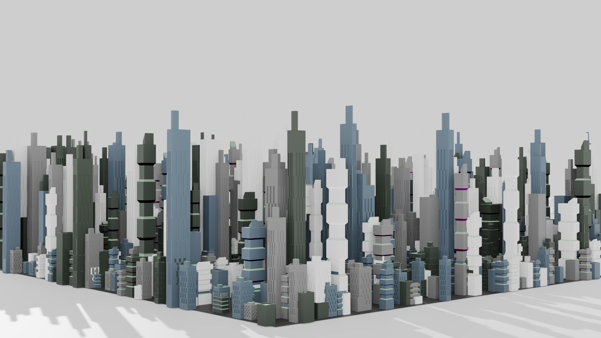 sci-fi city Low-poly 3D model_8