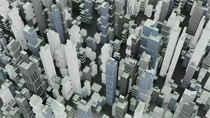sci-fi city Low-poly 3D model sci-fi city Low-poly 3D model