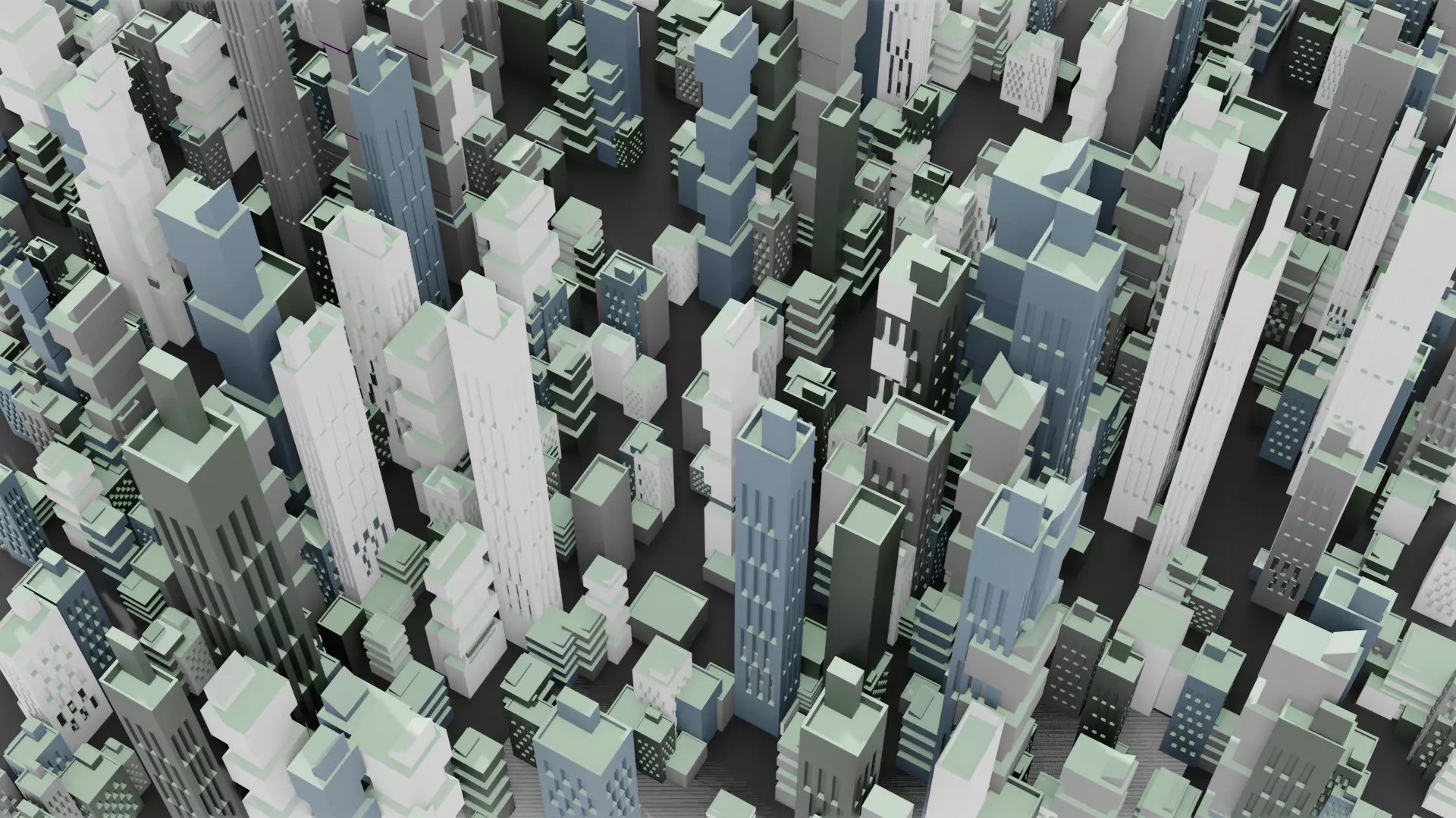 sci-fi city Low-poly 3D model_0