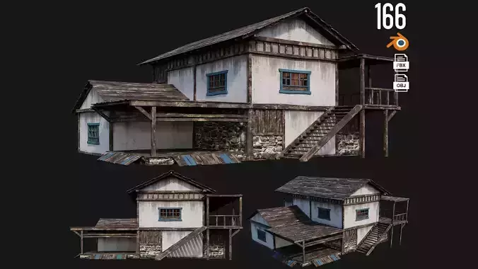 Old House Building 4K Textures GameReady 166