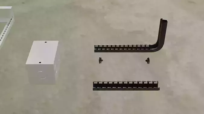 Network cabling trays for Archviz 3D model