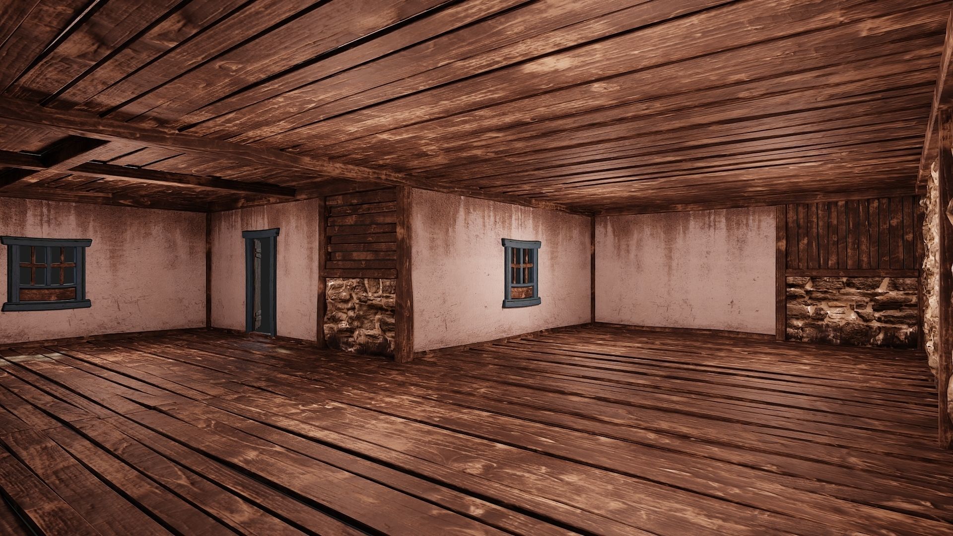 Old House Building 4K Textures GameReady 168 Low-poly 3D model_5