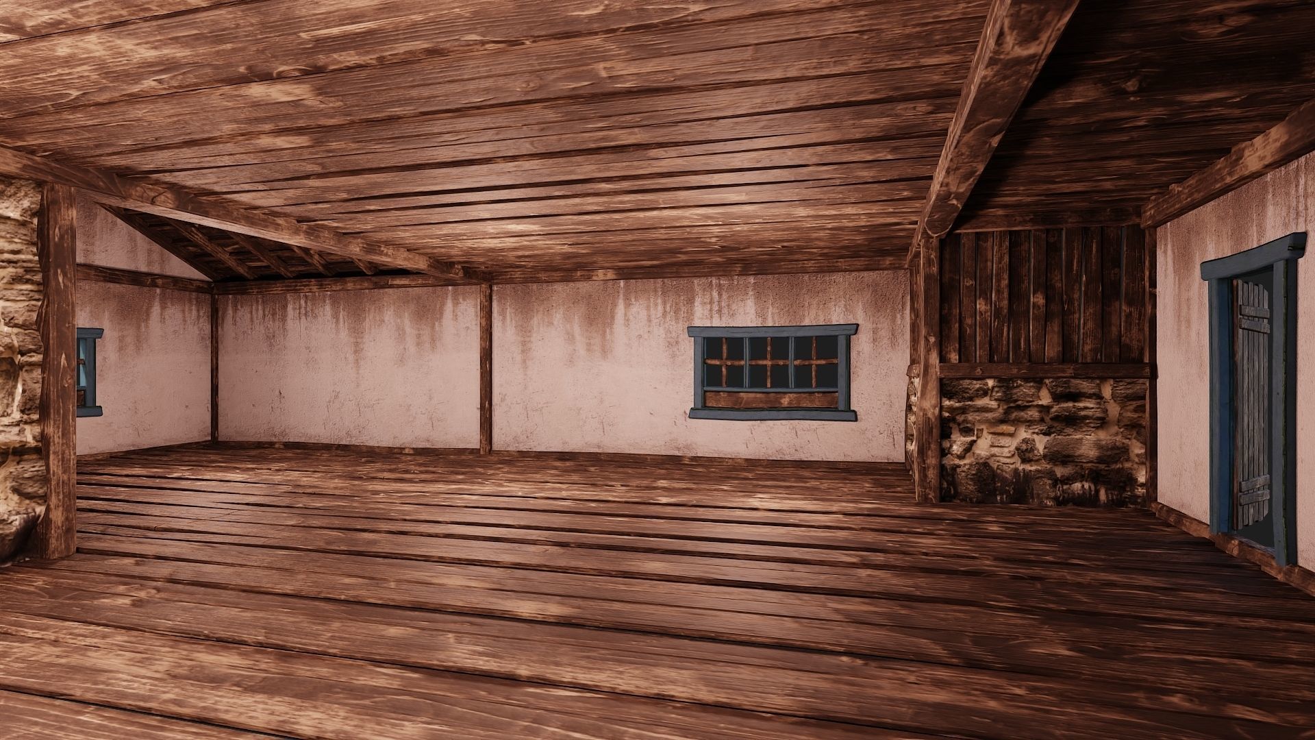 4 Old House Building Pack 4K Textures GameReady 165 to 168 Low-poly 3D model_21