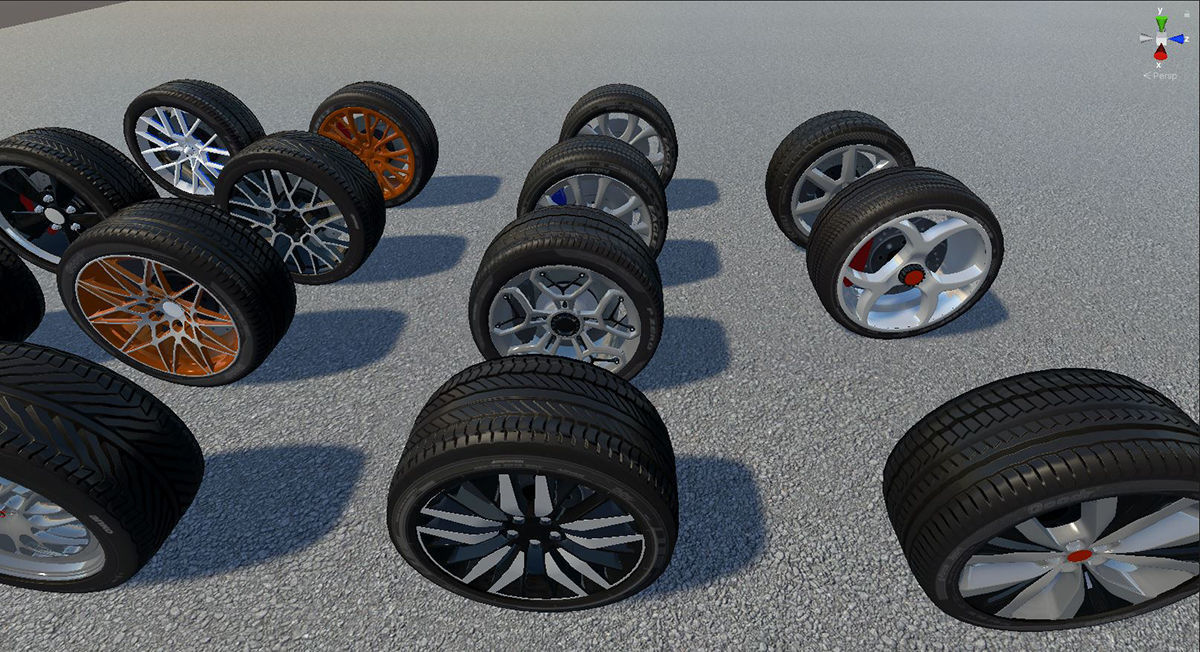 Realistic Wheel Pack Low-poly 3D model_2