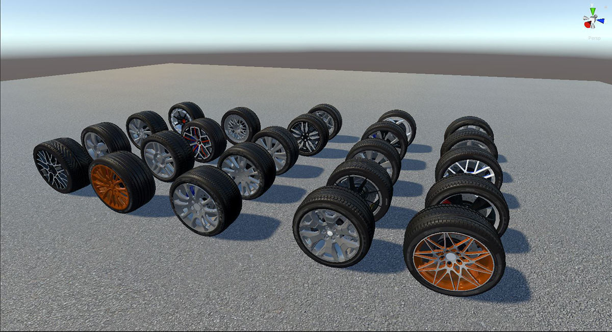 Realistic Wheel Pack Low-poly 3D model_4