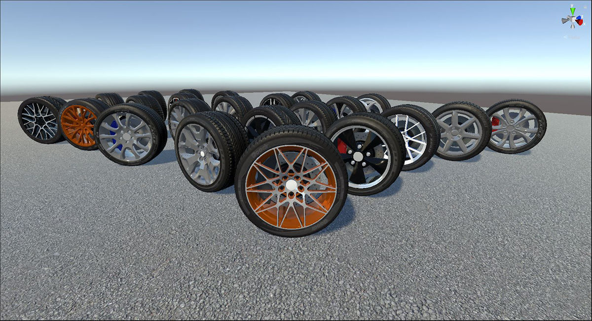 Realistic Wheel Pack Low-poly 3D model_1