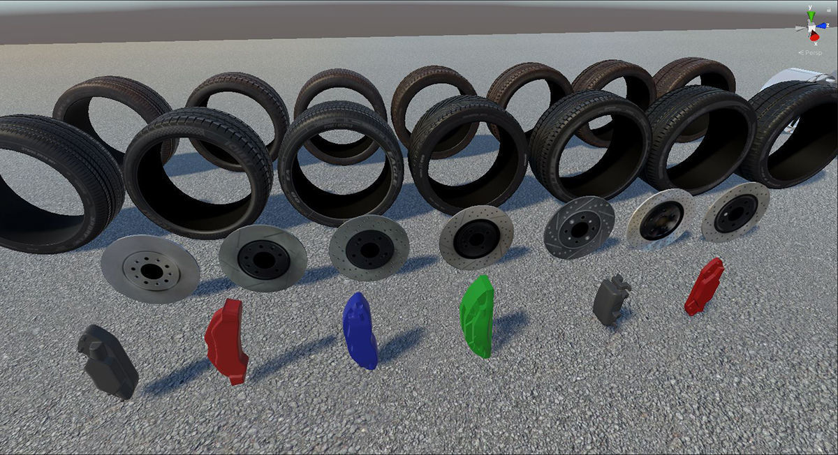 Realistic Wheel Pack Low-poly 3D model_6
