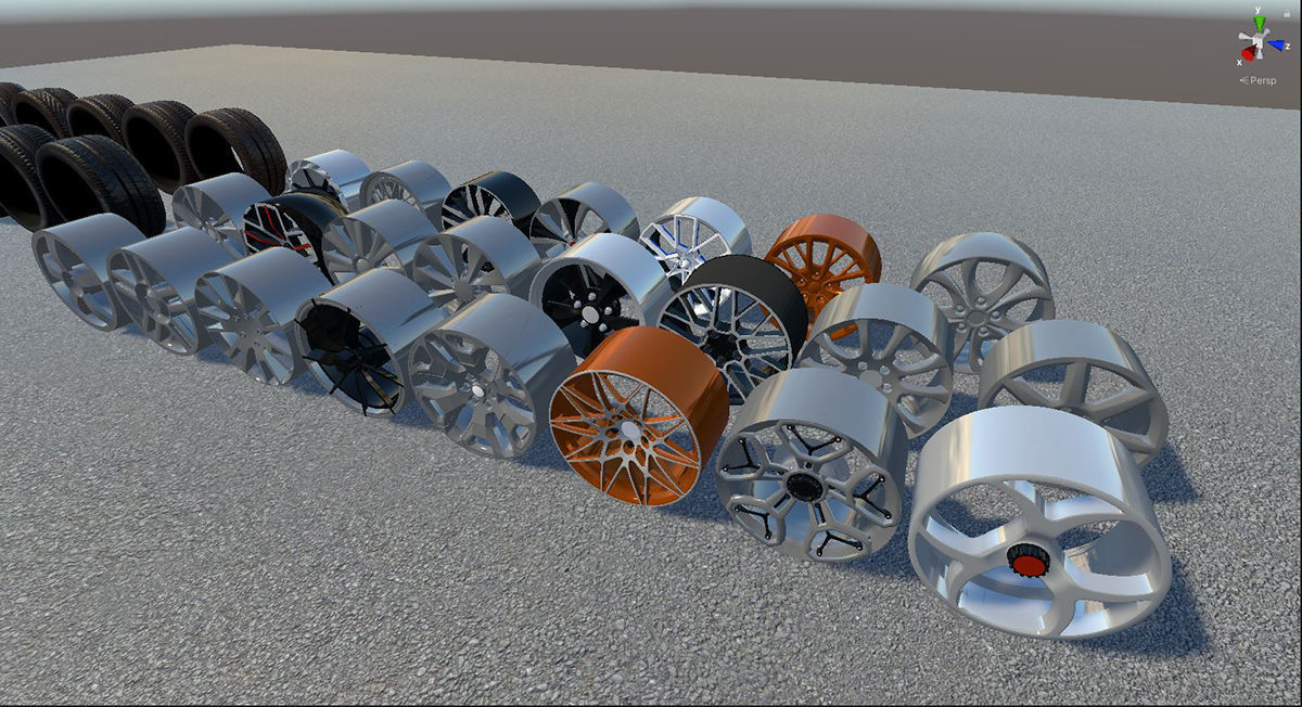 Realistic Wheel Pack Low-poly 3D model_11