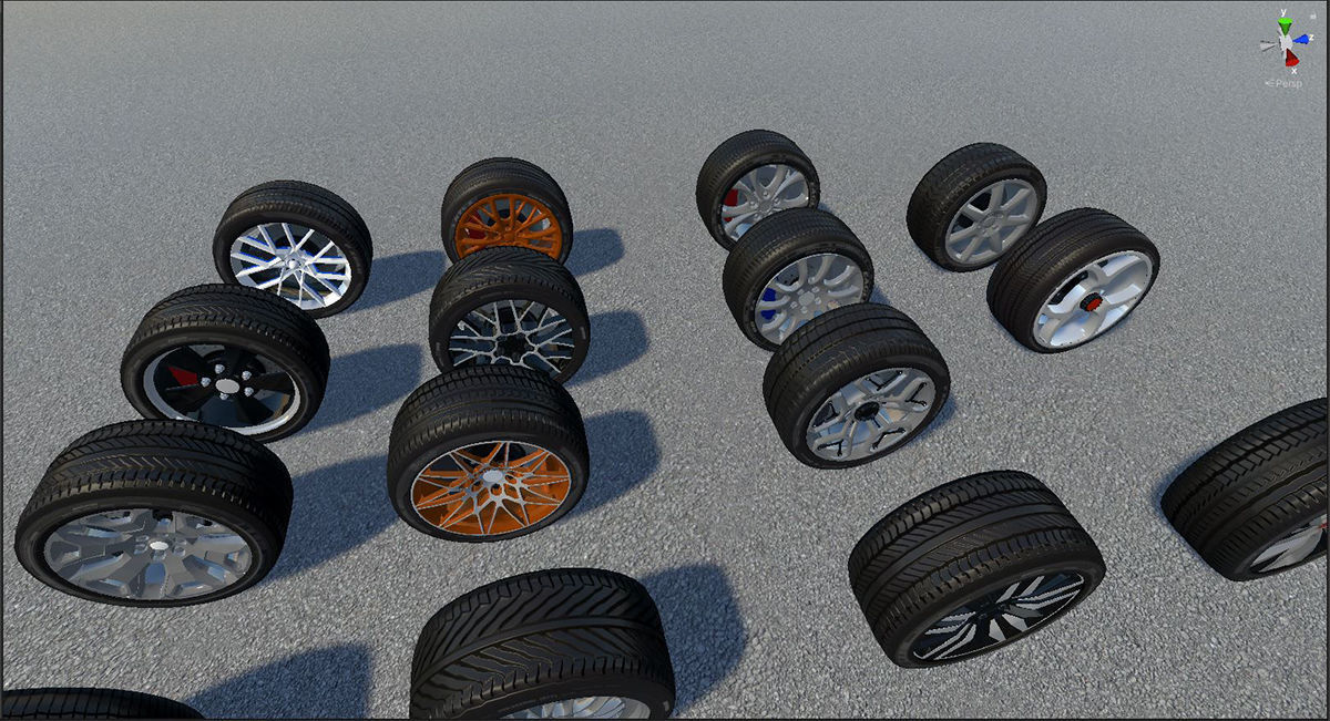 Realistic Wheel Pack Low-poly 3D model_16