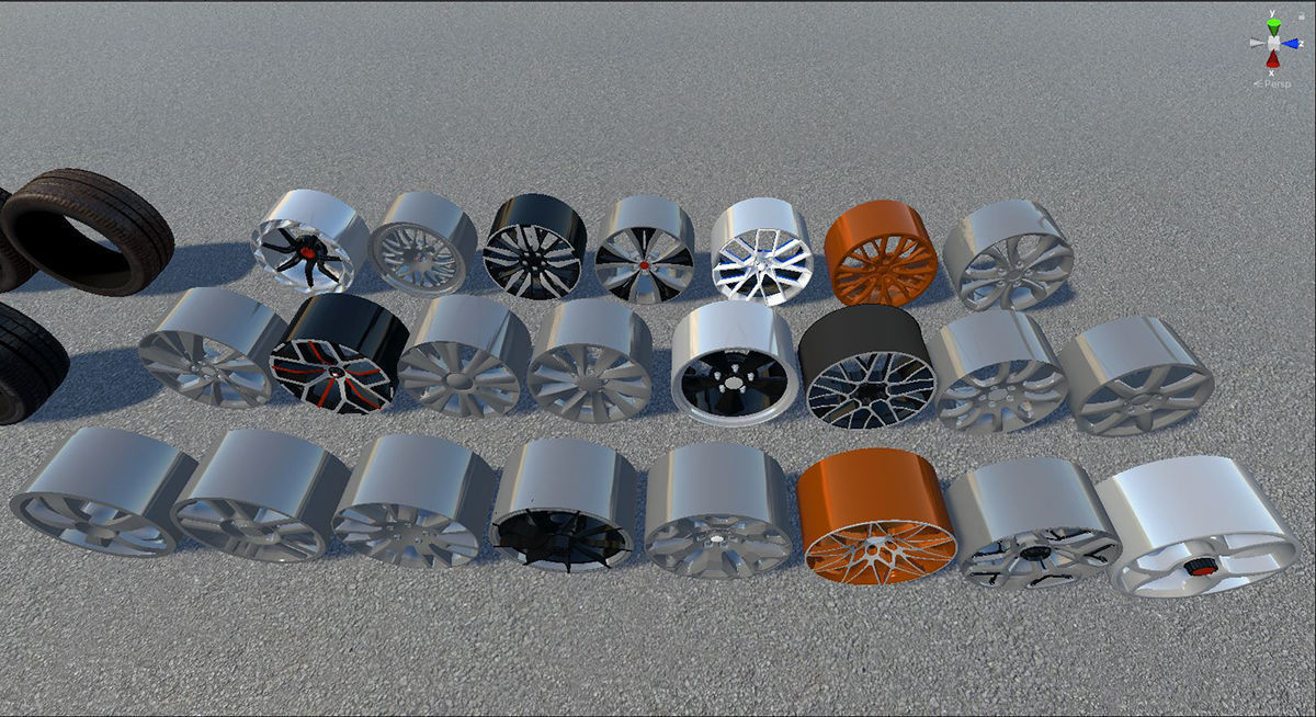 Realistic Wheel Pack Low-poly 3D model_10