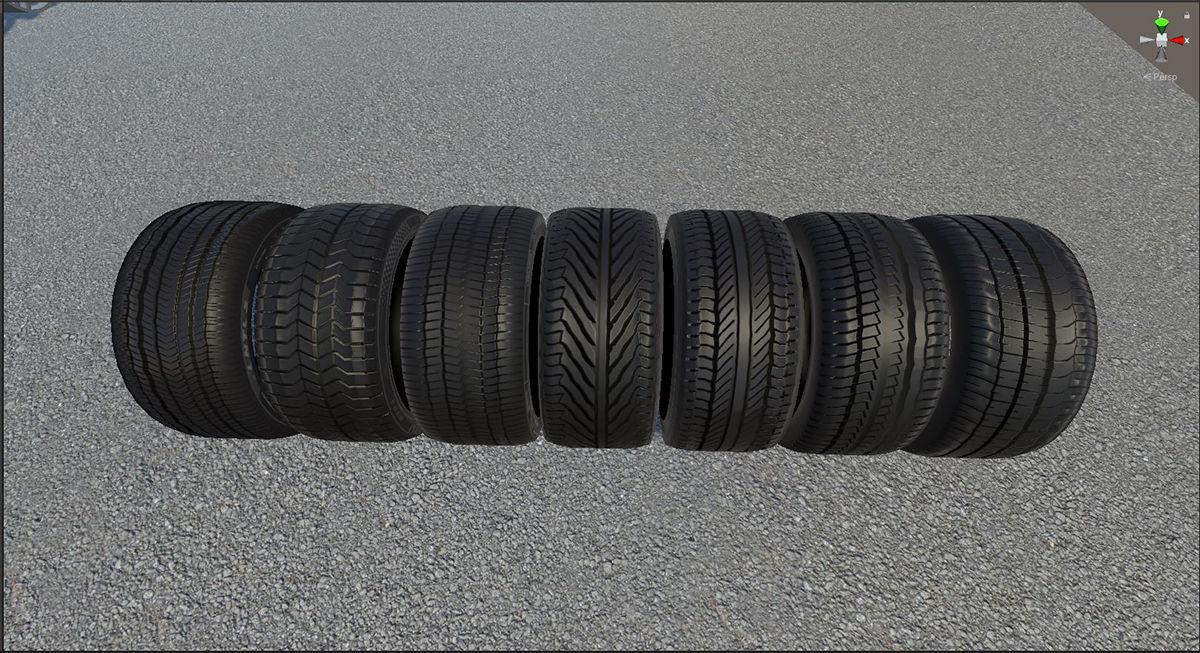 Realistic Wheel Pack Low-poly 3D model_7