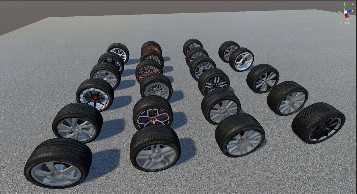 Realistic Wheel Pack Low-poly 3D model_3