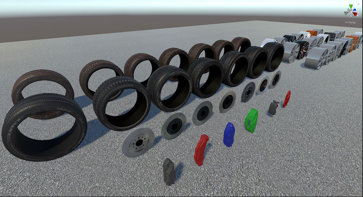 Realistic Wheel Pack Low-poly 3D model_5