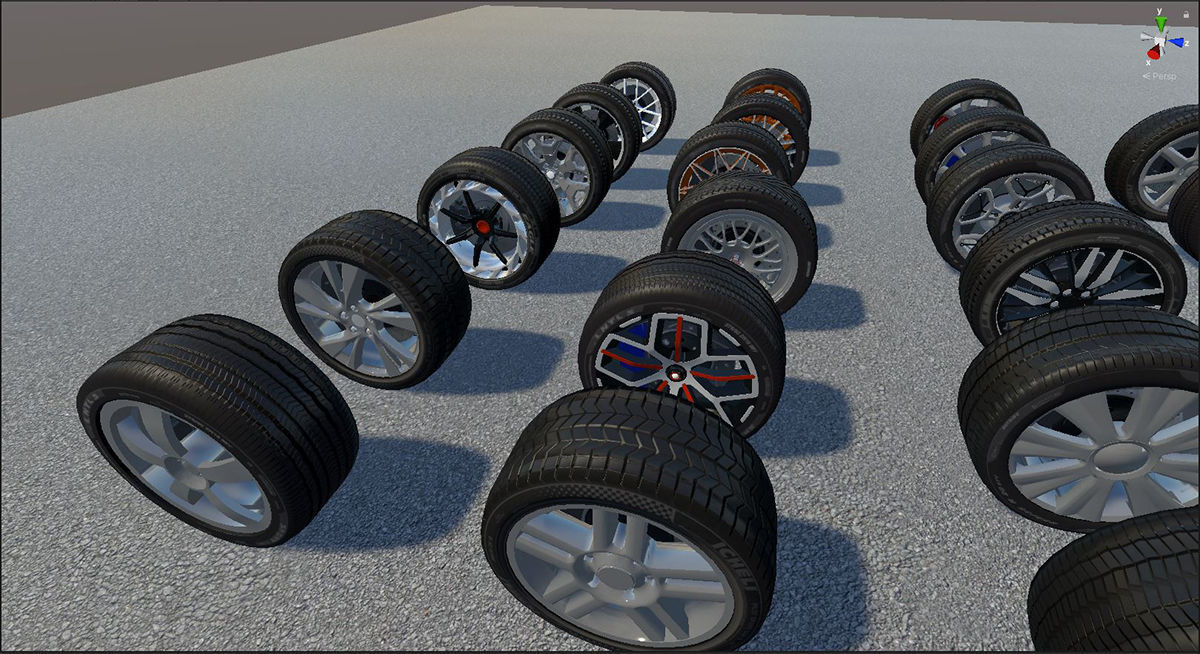 Realistic Wheel Pack Low-poly 3D model_18