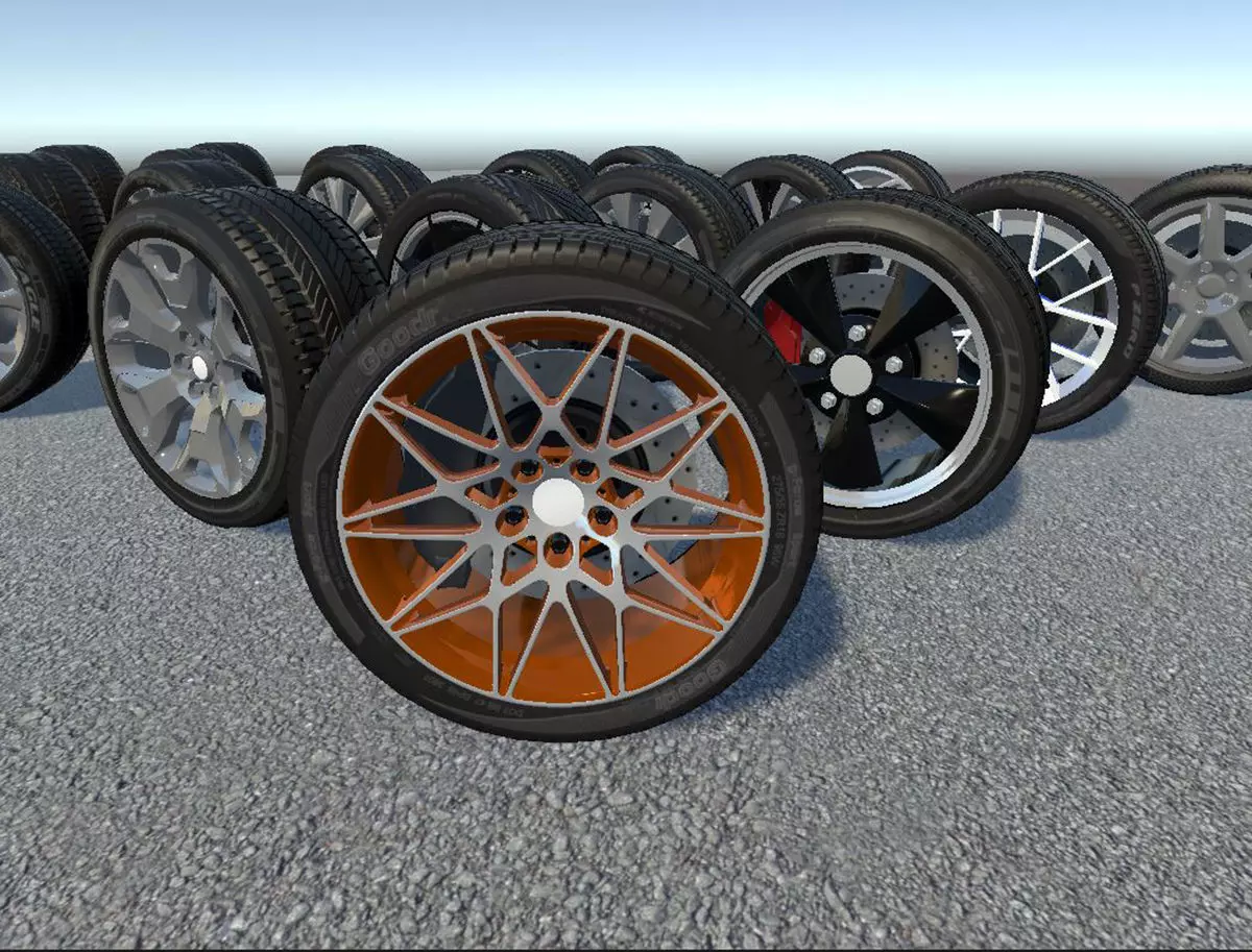 Realistic Wheel Pack Low-poly 3D model_0