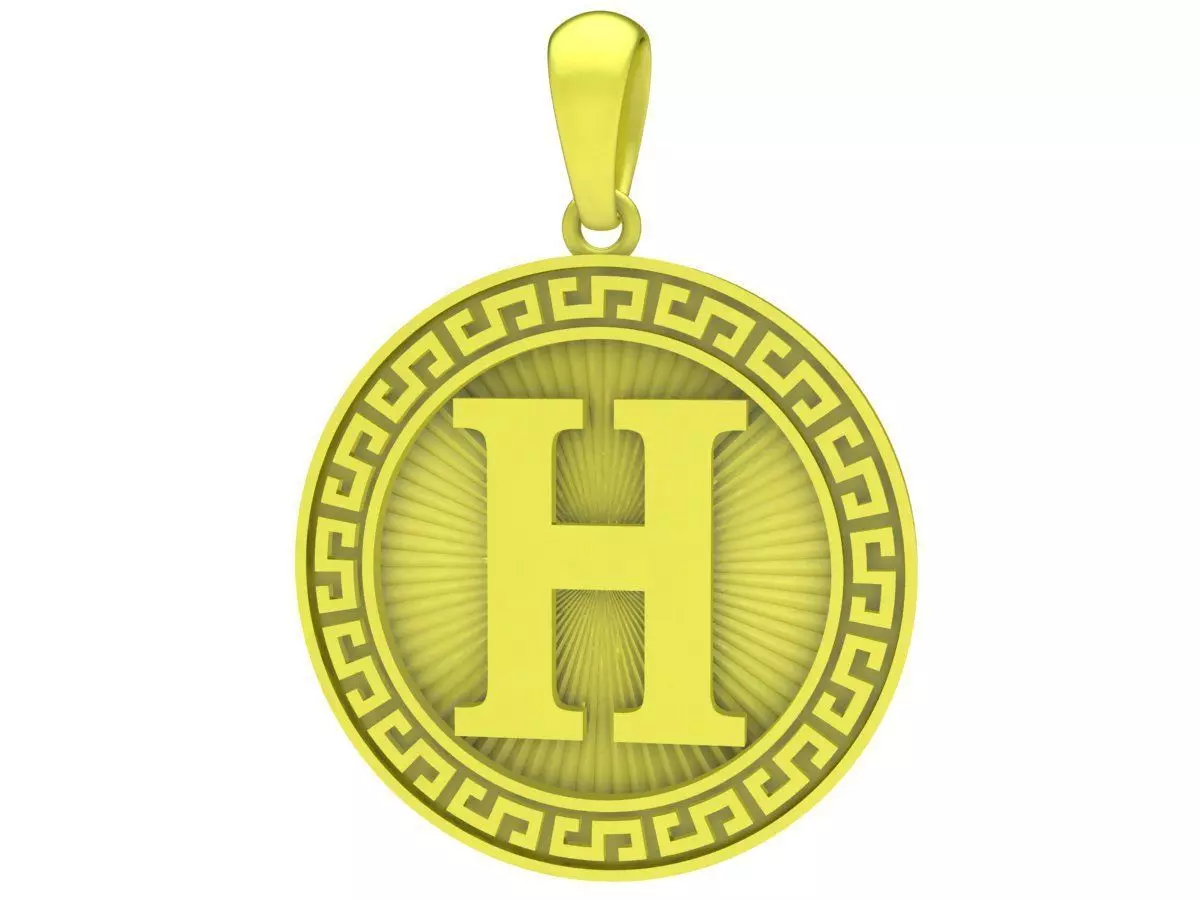 Letter H pendant 3992 3D print model_0