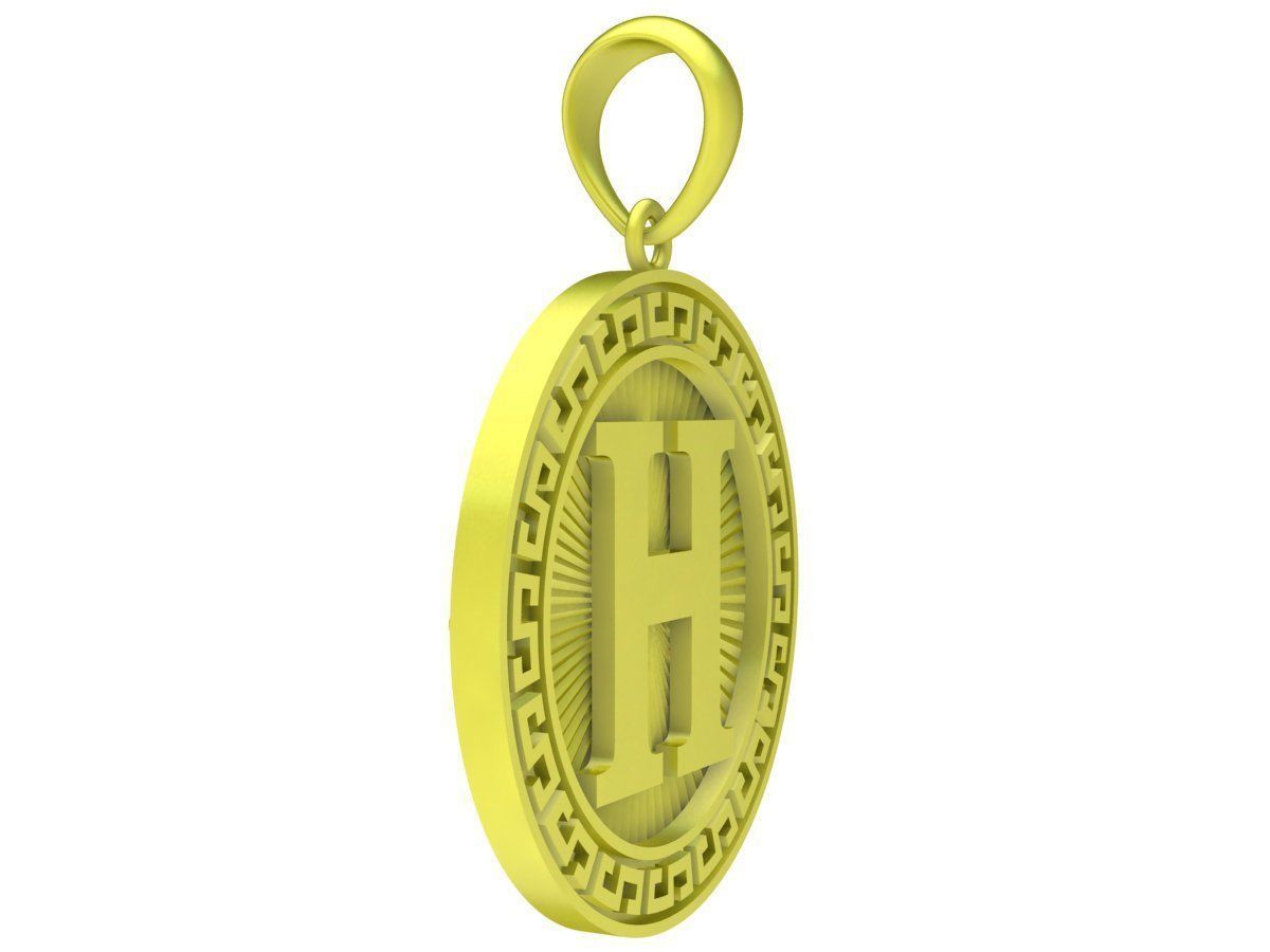Letter H pendant 3992 3D print model_5