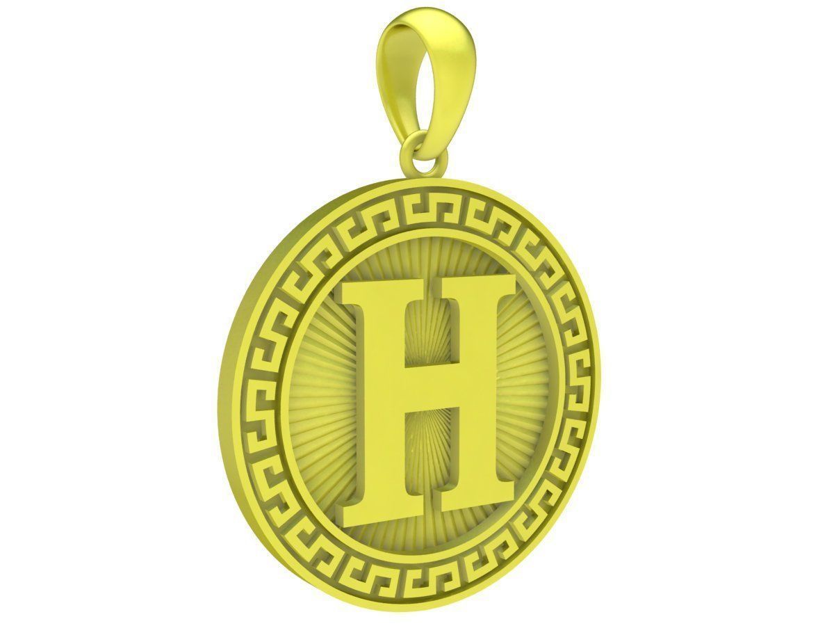 Letter H pendant 3992 3D print model_1