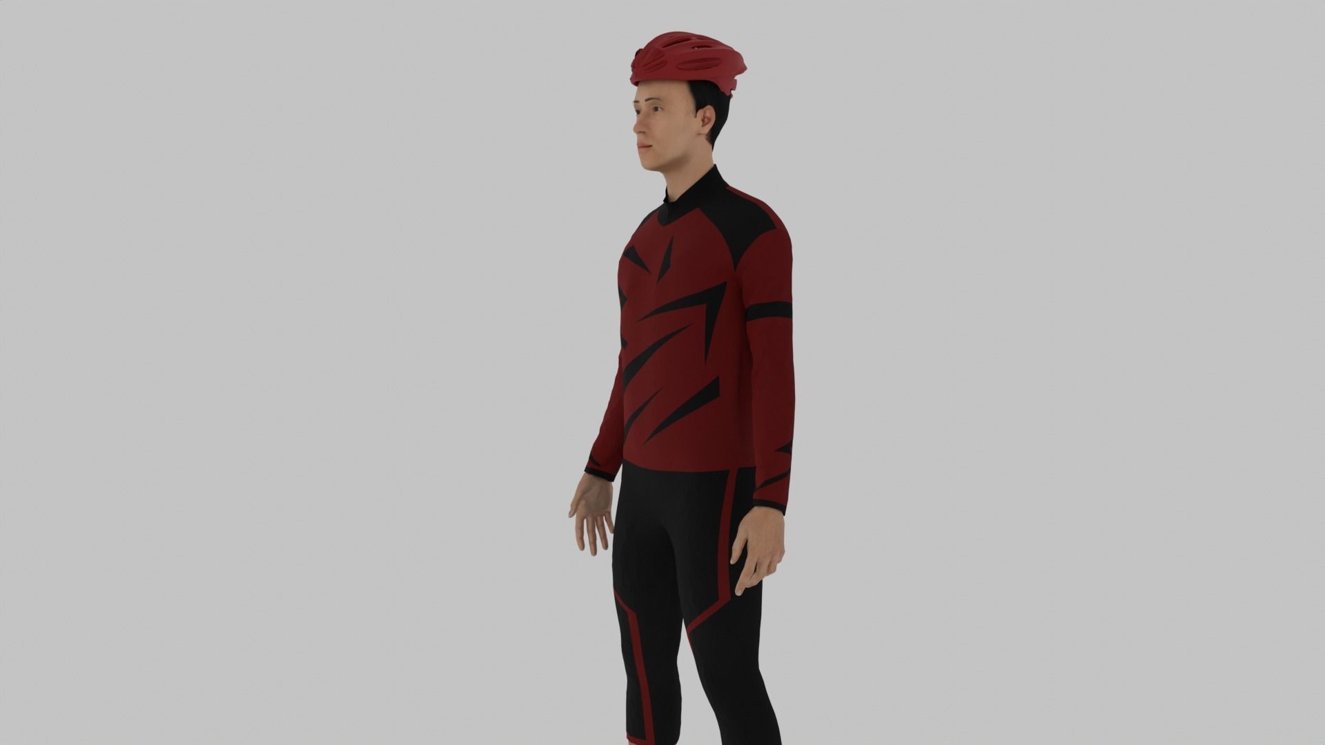 Cyclist Character Low-poly 3D model_7