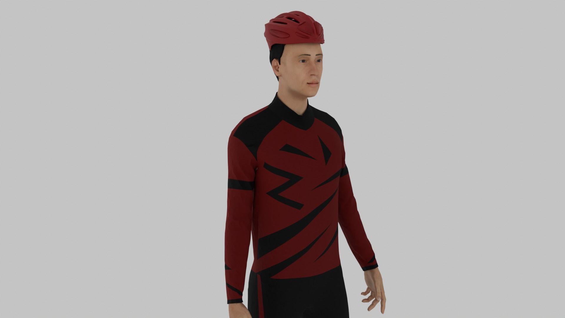 Cyclist Character Low-poly 3D model_6