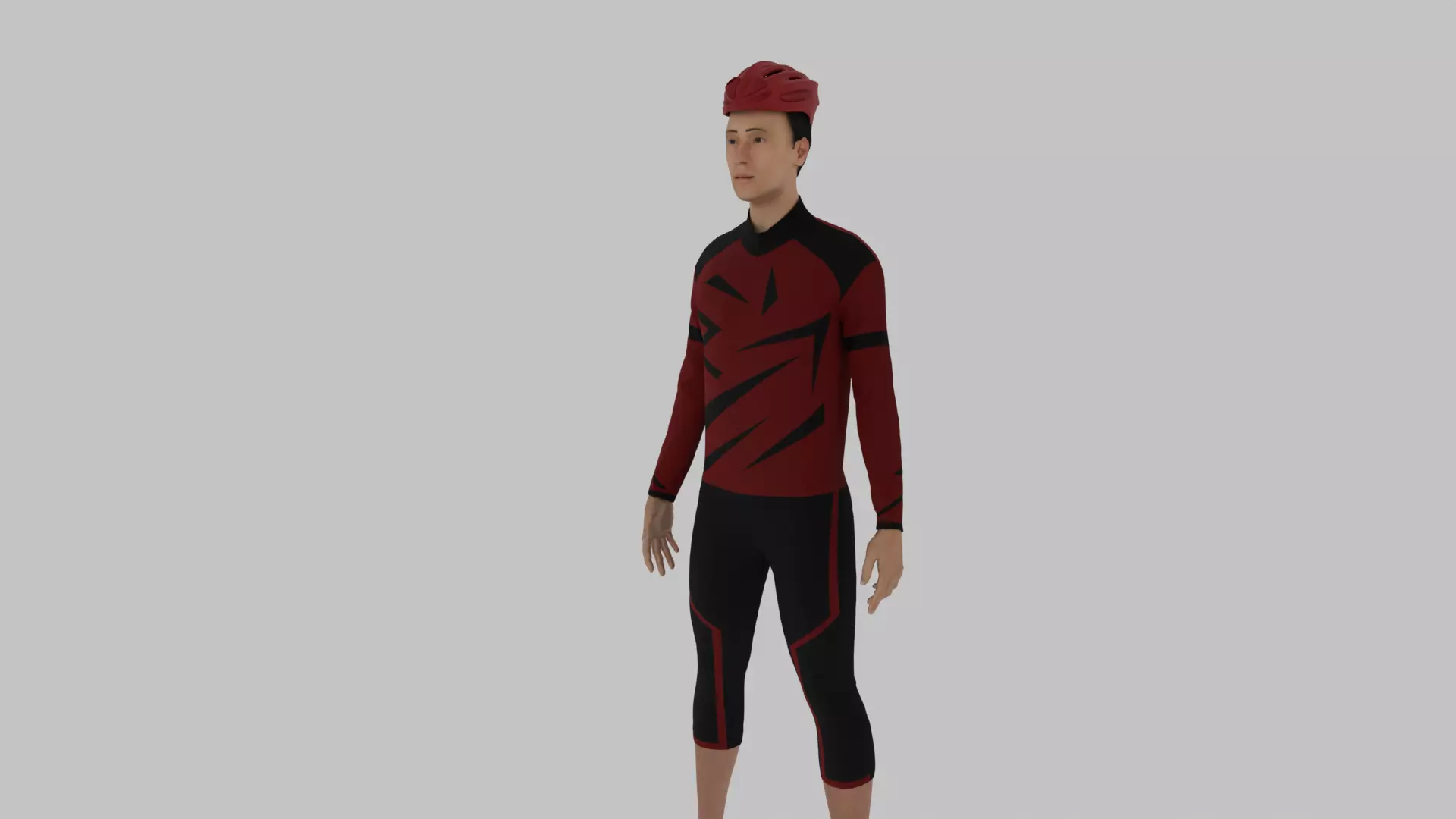 Cyclist Character Low-poly 3D model_0