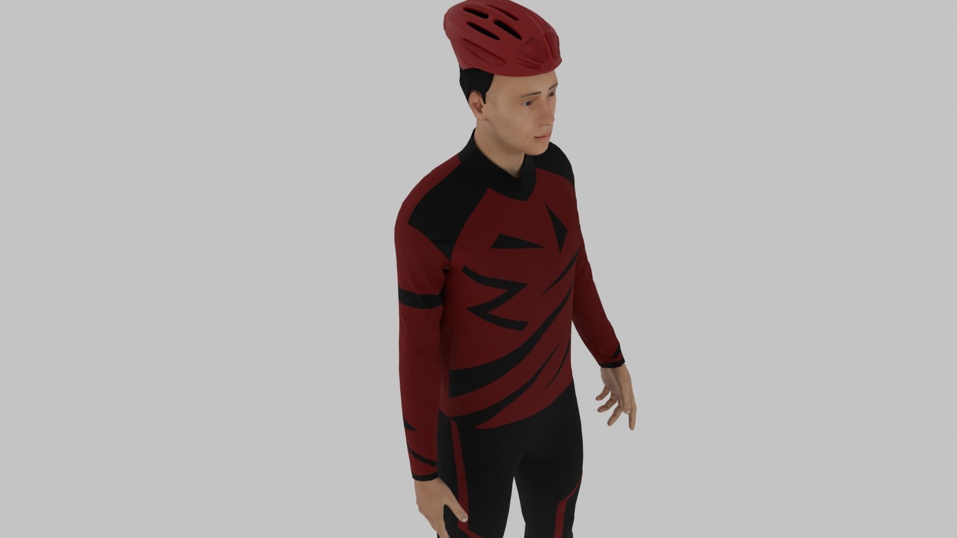 Cyclist Character Low-poly 3D model_5