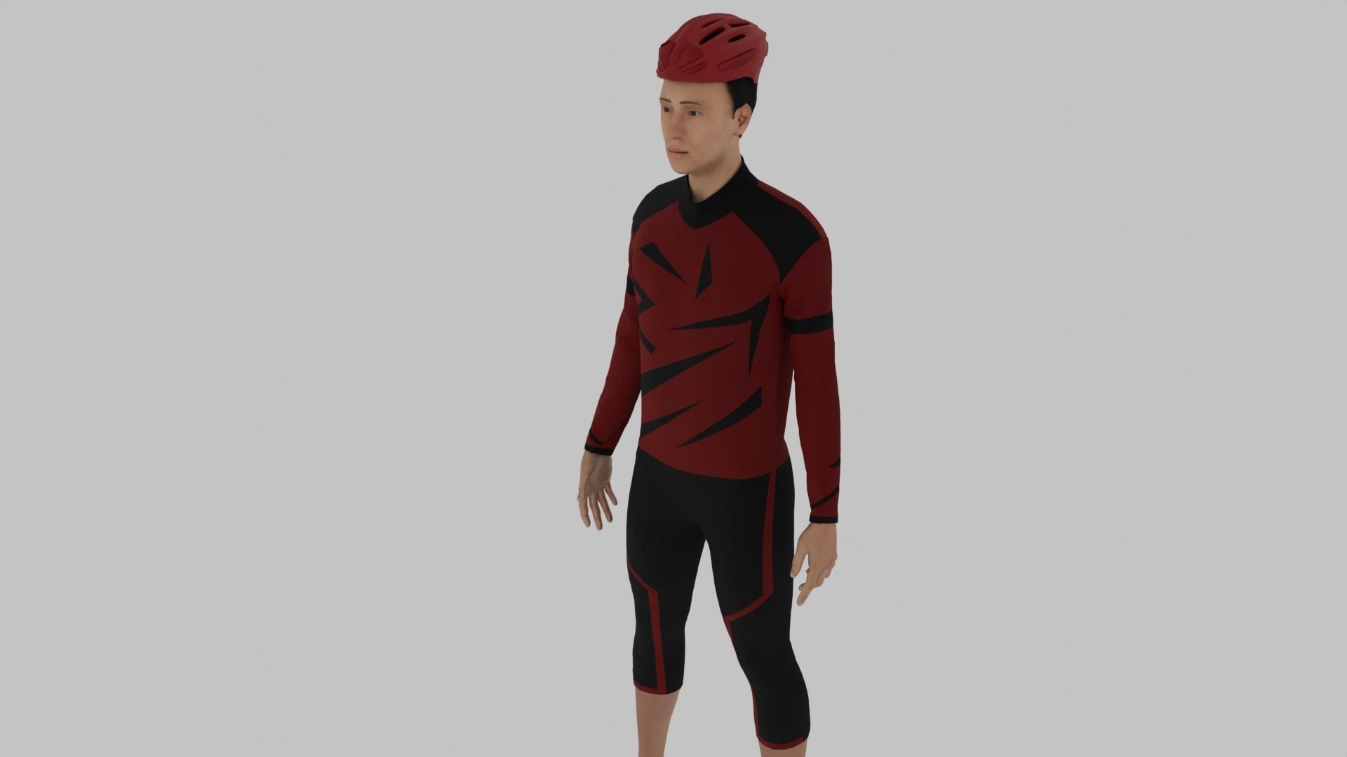 Cyclist Character Low-poly 3D model_4
