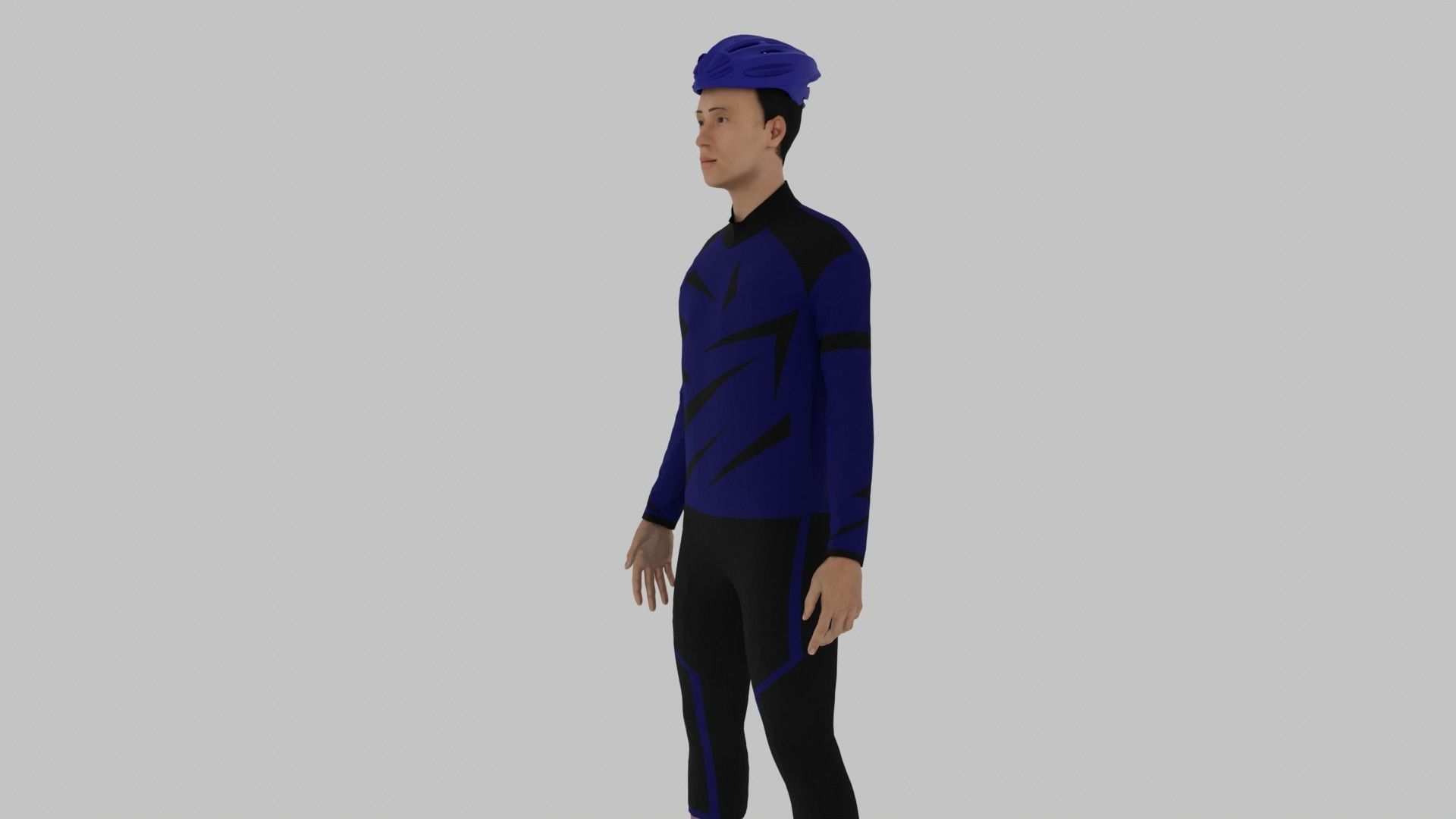 Cyclist Character Low-poly 3D model_7