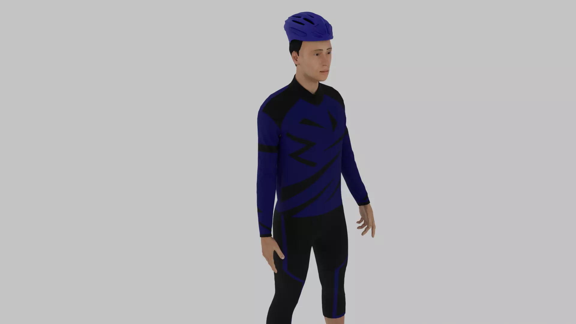 Cyclist Character Low-poly 3D model_0