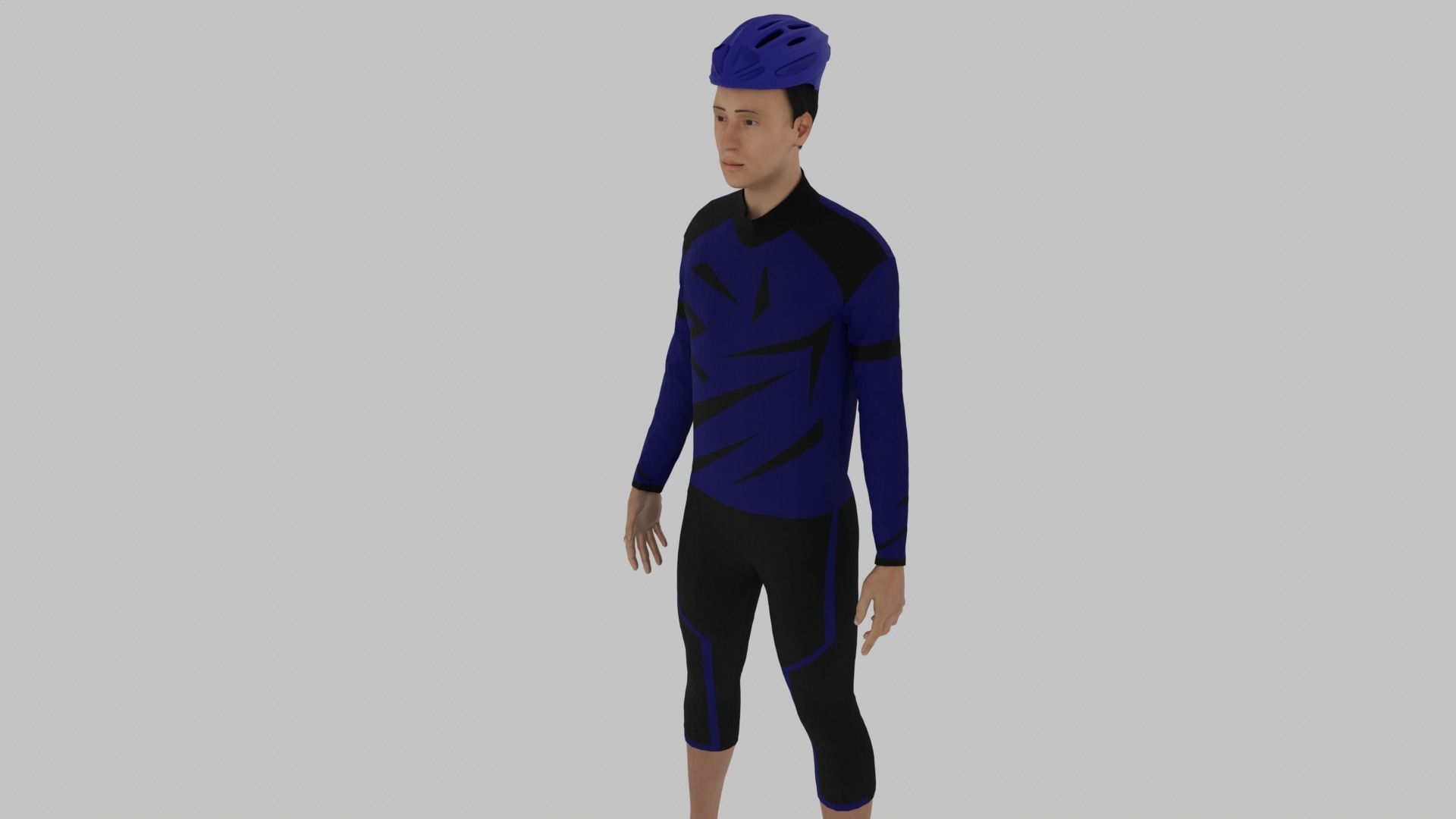 Cyclist Character Low-poly 3D model_4
