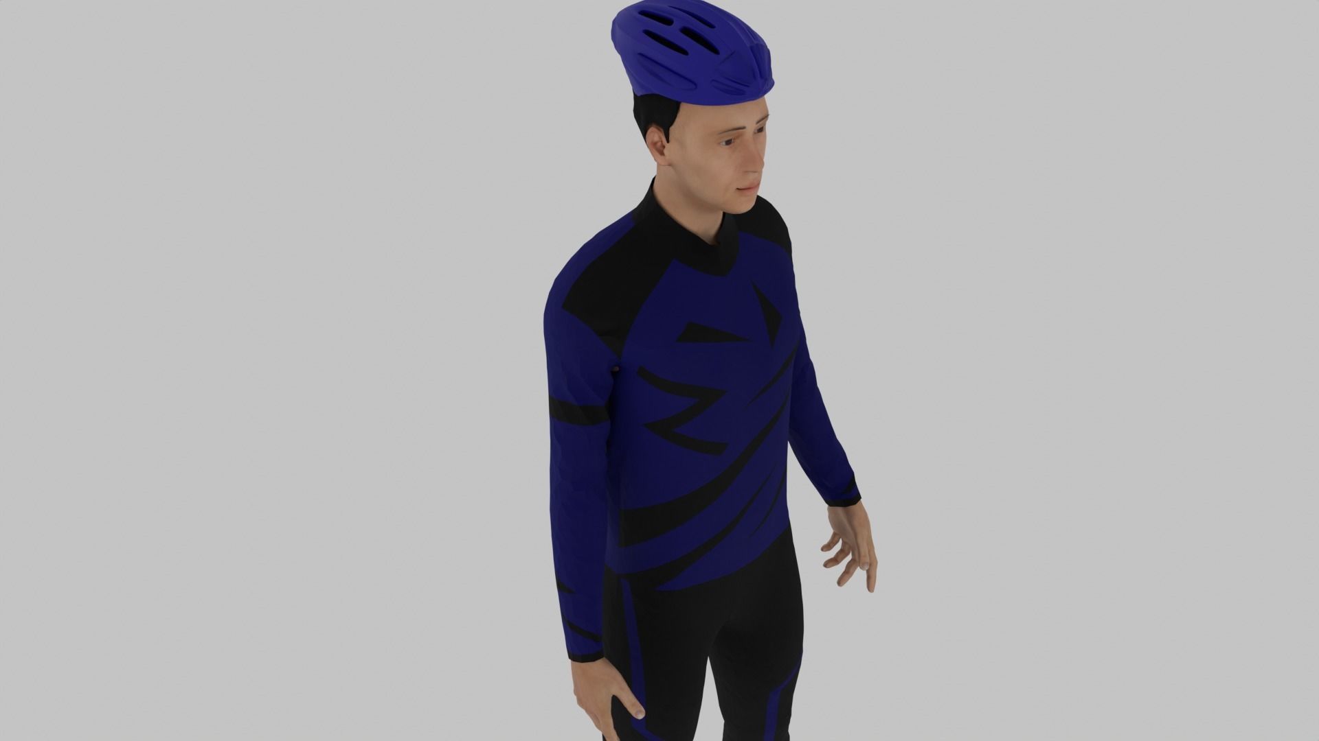 Cyclist Character Low-poly 3D model_5