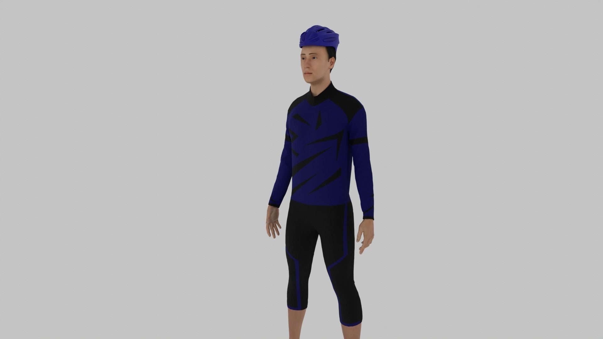 Cyclist Character Low-poly 3D model_1