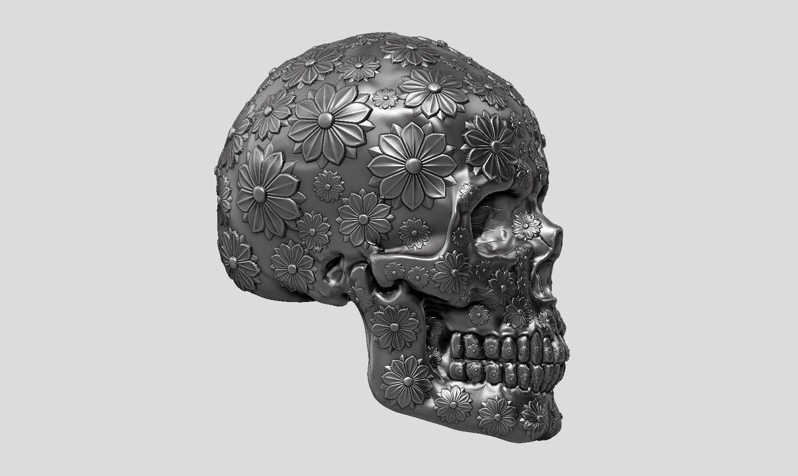 Ornament skull a13 3d print model 3D print model_5