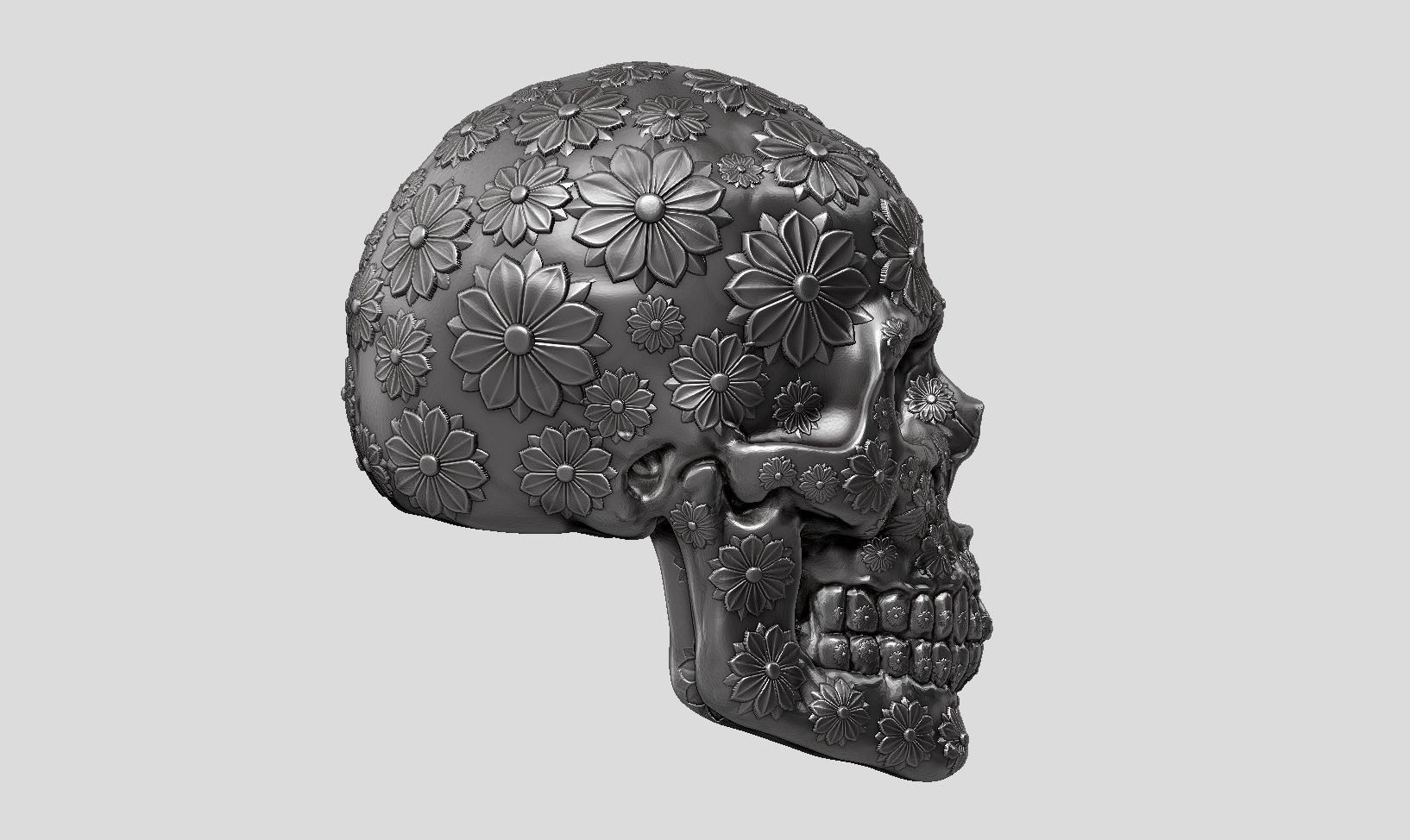Ornament skull a13 3d print model 3D print model_6