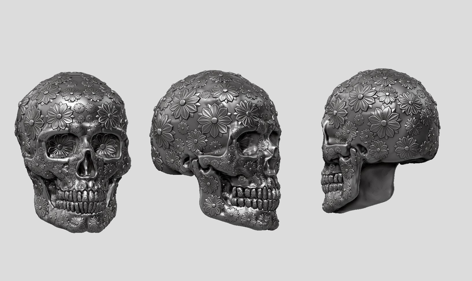 Ornament skull a13 3d print model 3D print model_2