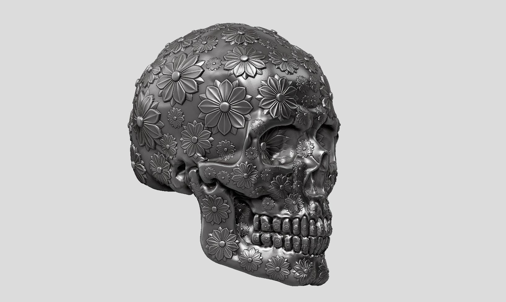 Ornament skull a13 3d print model 3D print model_4