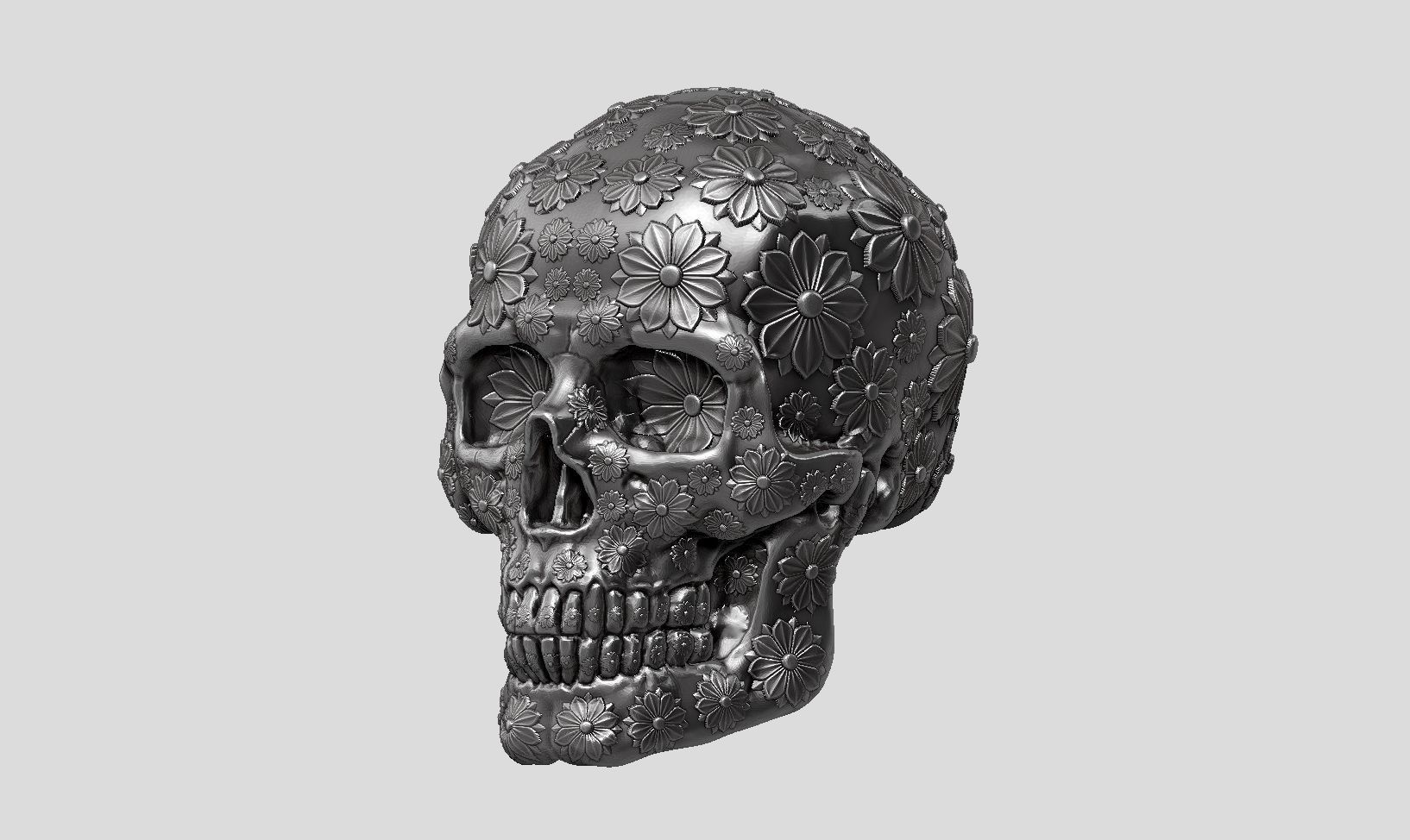 Ornament skull a13 3d print model 3D print model_11