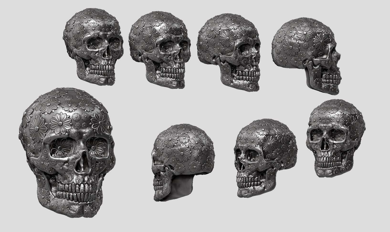 Ornament skull a13 3d print model 3D print model_1