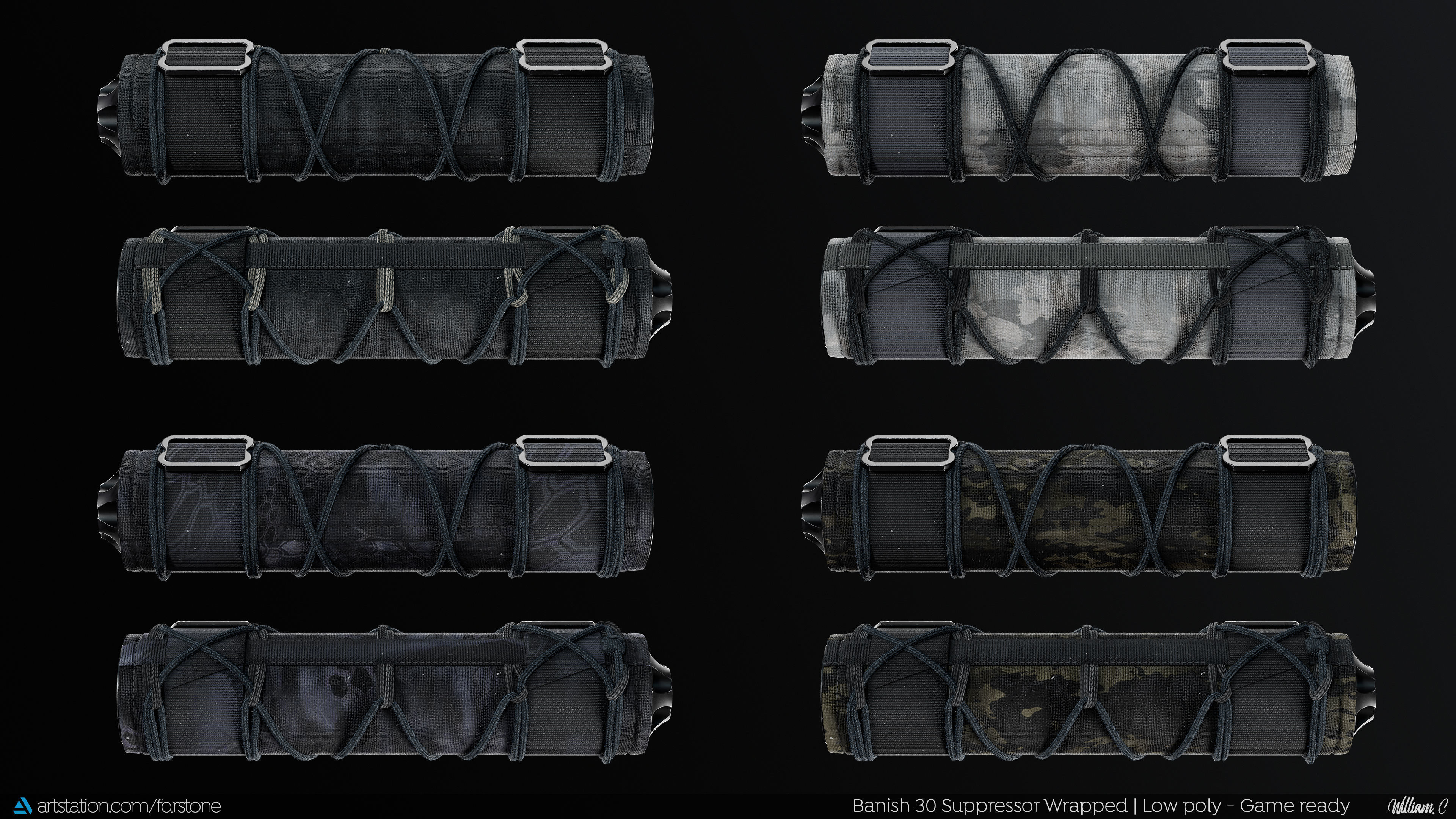 Banish 30 Suppressor Wrapped PBR Game Ready - Silencer Low-poly 3D model_6