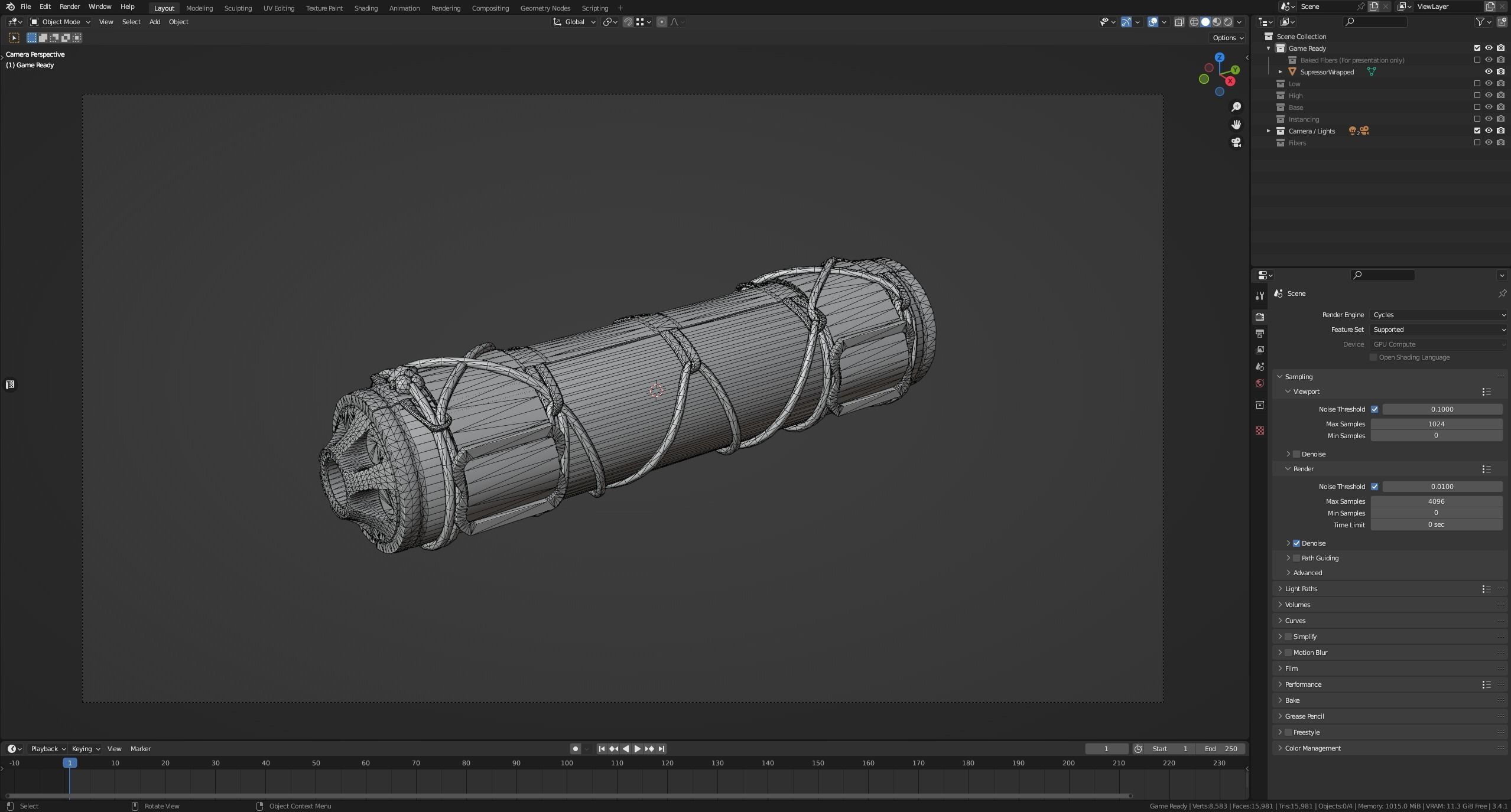 Banish 30 Suppressor Wrapped PBR Game Ready - Silencer Low-poly 3D model_10
