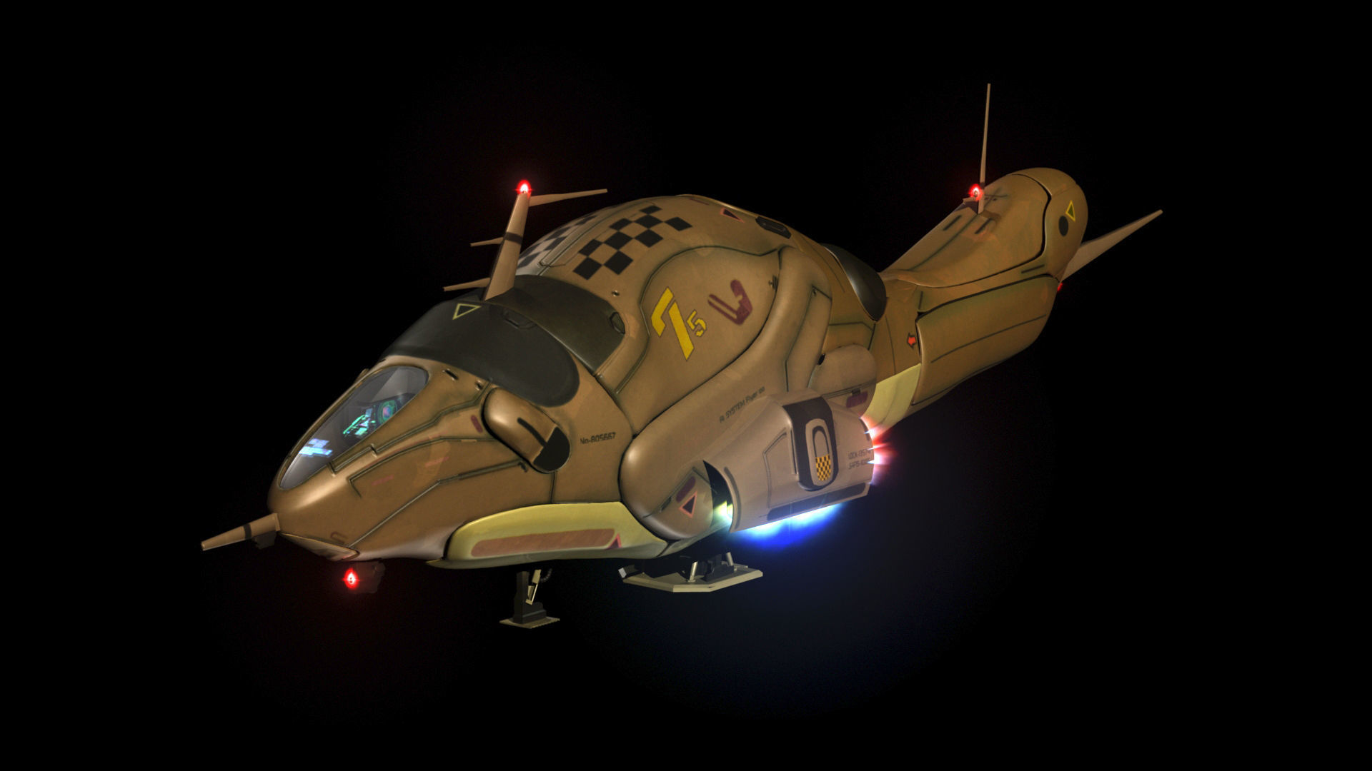 Ai Spaceship 3D model_9