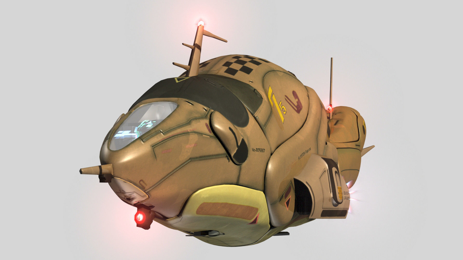 Ai Spaceship 3D model_10