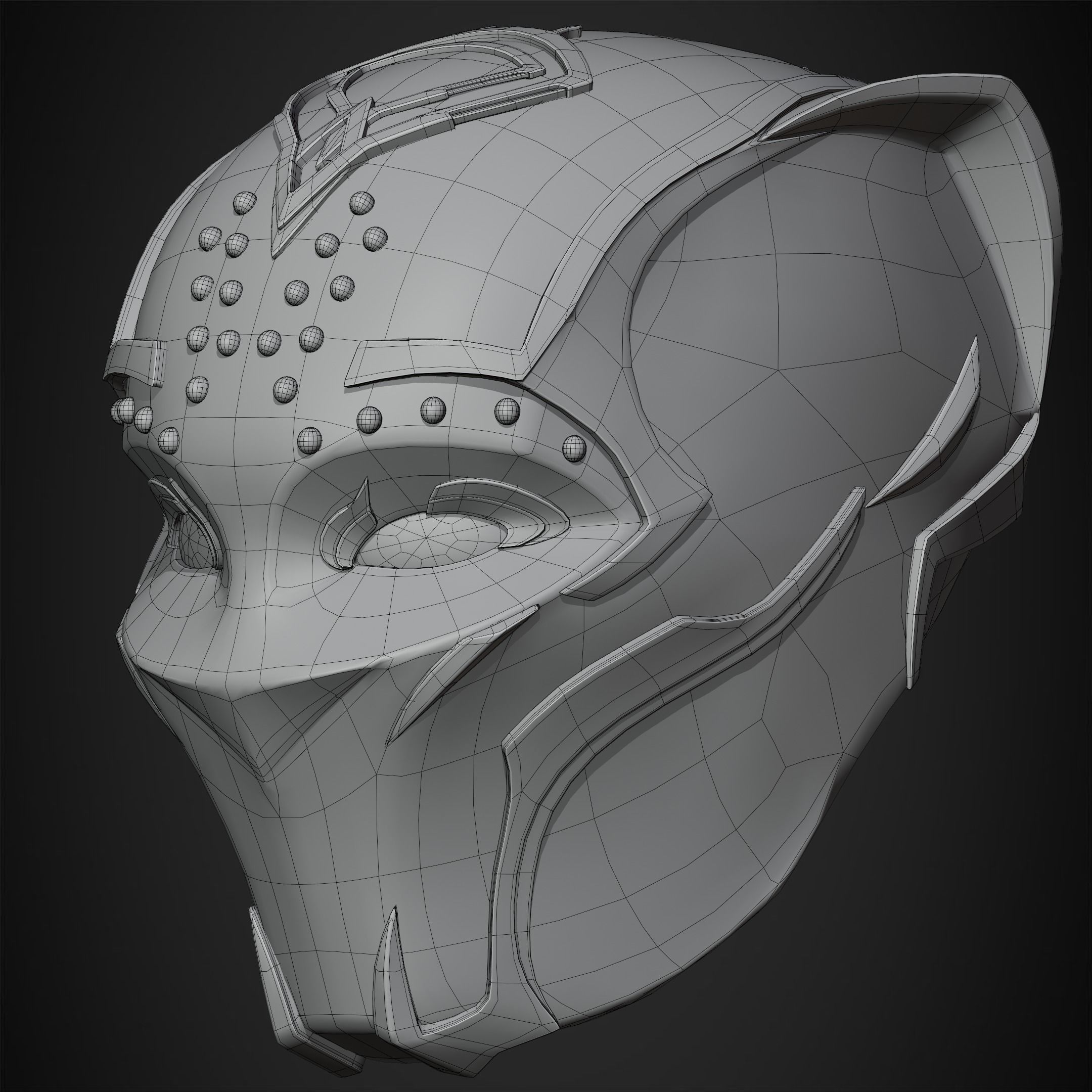 Black Panther Shuri Helmet for Cosplay 3D print model_13